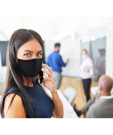 Black Cotton Cloth Face Mask Set with Filter Pocket - Washable, Adjustable, Reusable (5 Masks + 20 Filters) - Buy Online on GoSupps.com