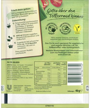 Buy Knorr Fix Goulash - Quick Preparation Without Additives | 46g - International Shipping Available - Buy Online on GoSupps.com