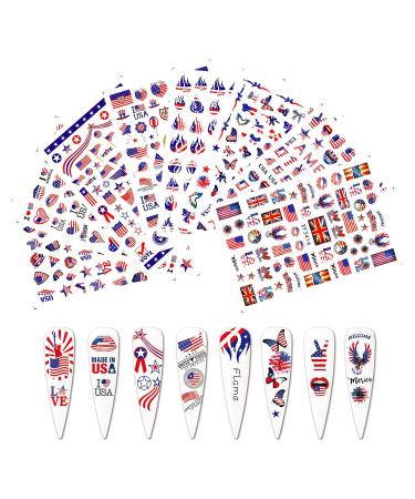 4th of July Nail Stickers - American Flag Patriotic Independence Day Nail Art Decals - Buy Online on GoSupps.com