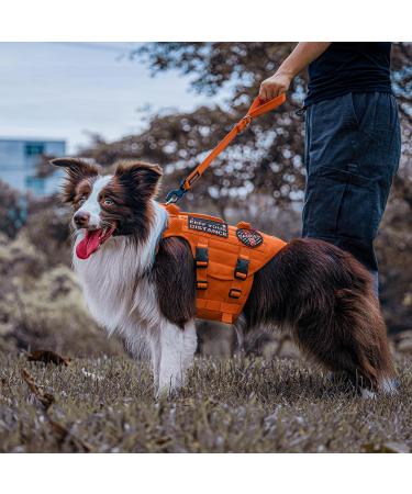 Oneigris Bolt Short Guide Dog Leash 30cm | Reflective Nylon Tiger Tooth Clip Soft Upholstery | Ideal for Medium & Large Dogs | Orange - Buy Online on GoSupps.com
