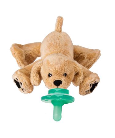 Nookums Paci-Plushies Buddies - Retriever Pacifier Holder - Adapts to Name Brand Pacifiers, Suitable for All Ages, Plush Toy Includes Detachable Pacifier Rufus the Retriever