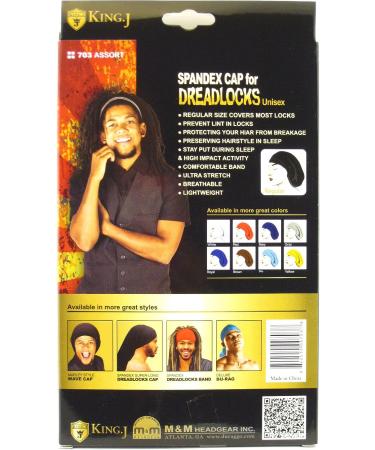 King.J Regular Size Black Spandex Cap for Dreadlocks - Unisex - Buy Online on GoSupps.com