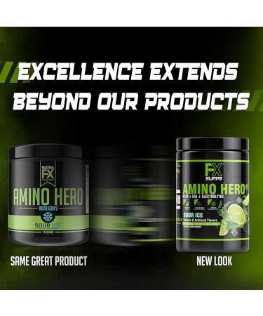 FXSUPPS Amino Hero Sour Ice Flavor (25 Servings) | Post-Workout Recovery Drink for Men and Women | Energy Powder Mix with BCAA EAA and Electrolytes | Promotes Endurance and Healthy Muscles - 1 Pack Sour Ice 1.19 Pound (Pa  - Buy Online on GoSupps.com