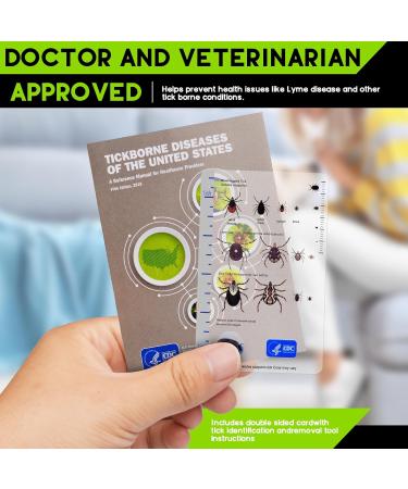 Tick Remover Tool and Tique Identification Card for Dogs Cats and Humans for Lyme Prevention - Buy Online on GoSupps.com