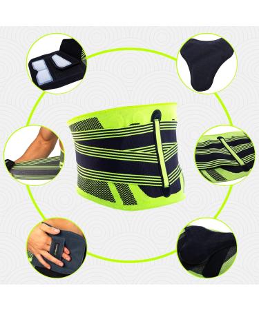 Feel Recovery Back Bandage for Men & Women | Support Belt for Work & Sports | Lower Back Relief for Sciatica Herniated Disc & Scoliosis - M Green - Buy Online on GoSupps.com