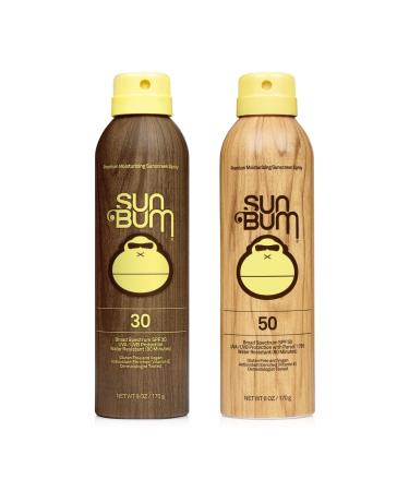Sun Bum Sun Bum Original Spf 30 and 50 Sunscreen Spray Vegan and Reef Friendly (octinoxate & Oxybenzone Free) Broad Spectrum Moisturizing Uva/uvb Sunscreen With Vitamin E 2 Pack