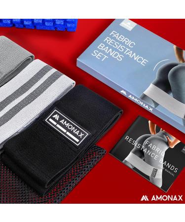 Amonax Women's Fabric Resistance Glute Bands - Black | Workout Equipment for Legs & Butt - Buy Online on GoSupps.com