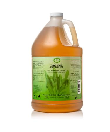 Carolina Sage Lime Castile Soap Liquid   Skin-Softening Olive Oil Soap Organic Body Wash   Pure Castile Soap Sage Lime Liquid Soap   Vegan Castile Soap Liquid (Sage Lime  1 gallon) Sage Lime 1 Gallon