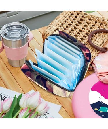Stylish Menstruation Pad Bag with Zipper Flower Pattern Women's Napkin & Tampon Organizer for Girls - Buy Online on GoSupps.com