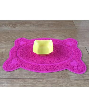 OPUL Bone Style PVC Placemat Waterproof Dog Cat Food Mat Non Slip Dog Puppy Pet Cat Dish Bowl Food Water Mat Wipe Clean FDA Grade (PINK) - Buy Online on GoSupps.com
