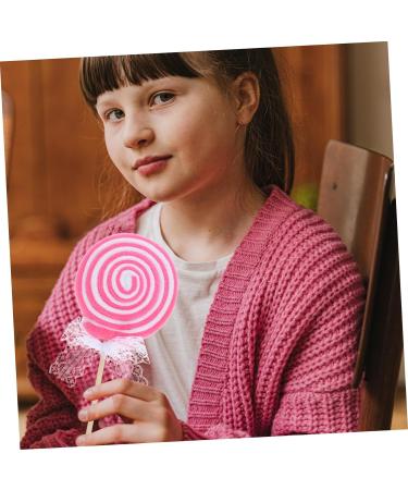 ABOOFAN 6 Pcs Simulation Lollipop Candies Candy Models Simulated Lollipop Prop Scene Decorative Props Party Lollipop Decorations Xmas Party Supplies Wood Cartoon Flowers Assorted Colorx2pcs 25.00X9.00X2.50CMx2pcs - Buy Online on GoSupps.com