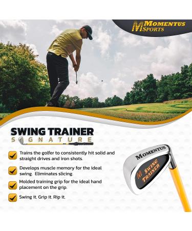 MOMENTUS Weighted Golf Swing Trainer - Shortened 7 Iron for Improved Accuracy and Speed - 48 oz - Buy Online on GoSupps.com