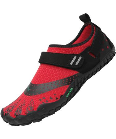Saguaro men women barefoot shoes breathable aquasiums slipproof bathing shoes trailla shoes light fitness shoes size.36-48 43 EU red