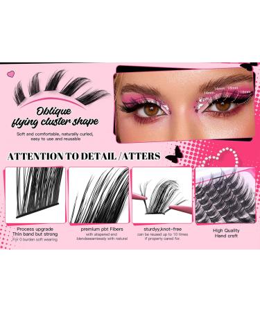 Buy Generic DIY Self Adhesive Eyelashes - 144 Pcs Lash Clusters 12-18mm D Curl 3D Angel Wing Kit with Bond Seal & Tweezers - Perfect for Home Use - Buy Online on GoSupps.com