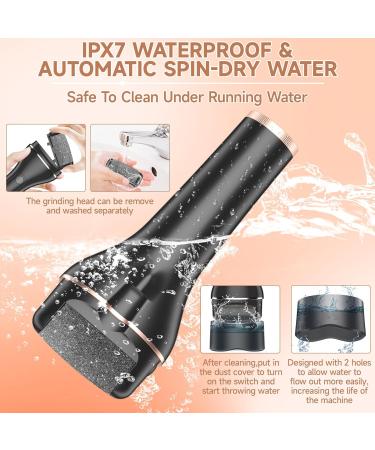 Rechargeable Electric Callus Remover - Waterproof Pedi Foot Care Tool for Hard Cracked Skin - Portable Electronic Foot File Kit (Black - Buy Online on GoSupps.com