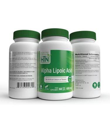 Alpha Lipoic Acid (ALA) 600mg Vegecaps | Vegan Certified | Non GMO and Hypoallergenic | Universal Antioxidant | Supports Healthy Glucose Metabolism | by Health Thru Nutrition (Pack of 60) 60 count (Pack of 1) - Buy Online on GoSupps.com