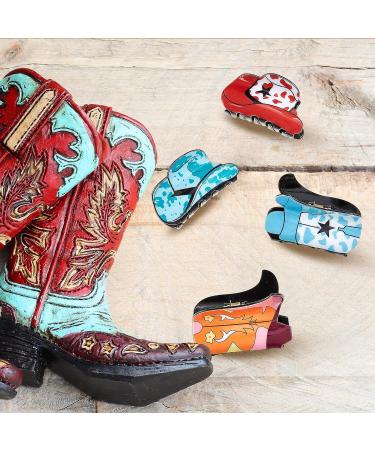 Yunlly 12 Pcs Western Cowboy Hair Claw Clips - Leopard Star Cowgirl Boot Hat Jaw Hair Clip Set for Girls - Buy Online on GoSupps.com