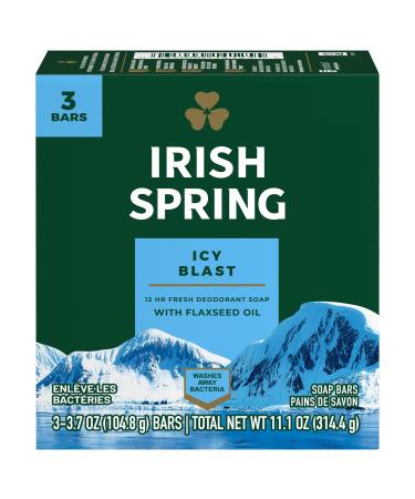 Irish Spring Bath Bar, Icy Blast 3.75 Oz, 3 x 3.75 oz bars