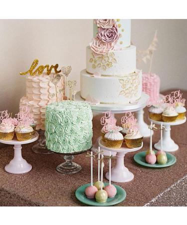 Rsstarxi 24 Pack Oh Baby Cupcake Toppers Glitter Baby Baptism Cupcake Picks Baby Shower Cake Decorations for Gender Reveal Birthday Party Decorations Pink Style 2 Pink - Buy Online on GoSupps.com