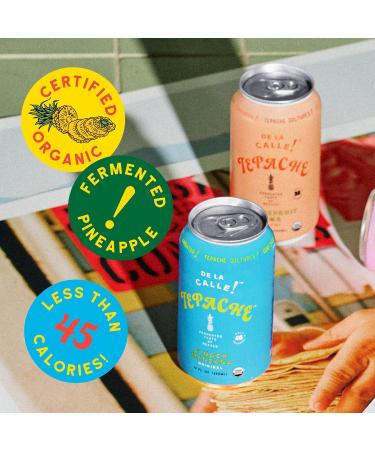 De La Calle Tepache - Naturally Fermented Pineapple Beverage  Antioxidant Rich  Certified Organic  Fermented  Low Sugar (Core Variety Pack) - Buy Online on GoSupps.com