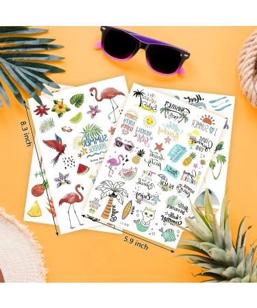 WHXGQ Waterproof Temporary Tattoos for Kids - Hawaiian Party Stickers | Multi-Colored Hawaiian Tattoo Designs - Medium Size - Buy Online on GoSupps.com
