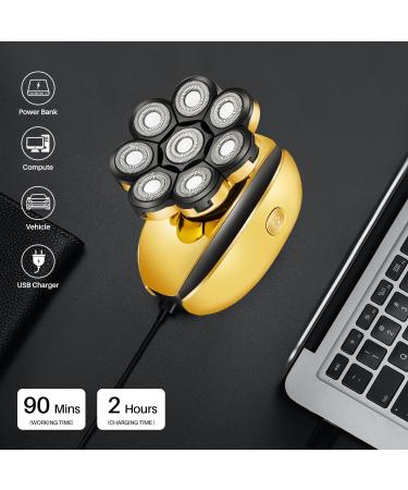 Buy Cordless 8D Electric Head Shaver for Bald Men - Rechargeable Multifunctional Shaving Kit with Nose Trimmer - International Shipping Available - Buy Online on GoSupps.com