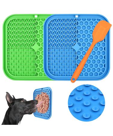 Lick Mat for Dogs Cats, CIICII Dog Slow Feeder Licking Mat with Suction Cups (Dog Lick Mat with Orange Spatula) for Dog Treats & Cat Food (Anti-Slip, Food Grade Silicone) Classic Dog Lick Mat 7.9*7.9 Inch