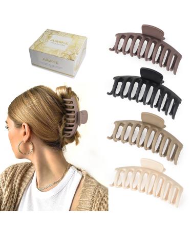 Aimike 4 pieces of hair clip tall 11 cm plastic slipproof hair clip women hair with strong hold large hair clips hair styling accessories for long thick hair neutral pattern 3