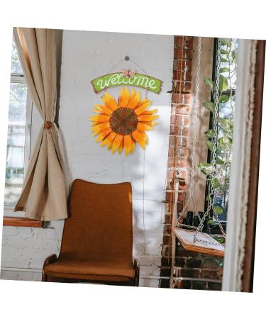 Zerodeko Fall Decor Home D cor Pendant Iron Welcome Card Sunflower 3d Front Door Wreath Sunflower Door Plaque - Buy Online on GoSupps.com
