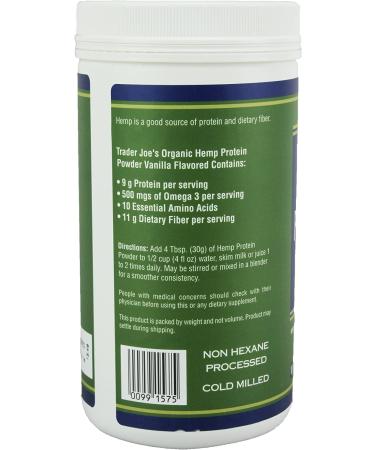 Trader Joe's 16 Oz. Organic Vanilla Hemp Protein Powder - Dietary Supplement - Buy Online on GoSupps.com