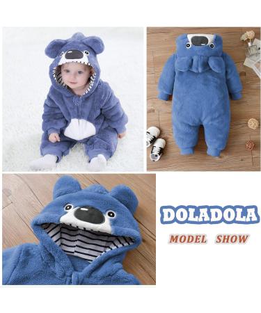 Doladola Unisex Baby Animal Romper - Spring/Autumn Flannel One Piece Pyjamas (12-18 Months, Bluekoala) - Buy Online on GoSupps.com