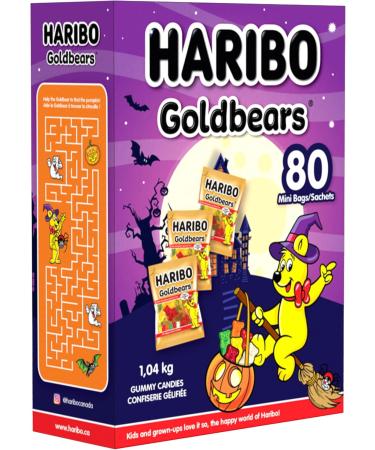 Haribo Goldbears Gummy Candy 80 Ct Halloween Minibags - 6 Fruity Flavours No Artificial Colours - Buy Online on GoSupps.com