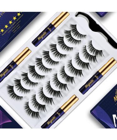 Menaka Magnetic Eyelashes Eyeliner and Lashes Kit Magnetic Eyeliner for Magnetic Lashes Set With Reusable Lashes 10 Pairs