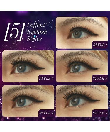 EARLLER 5 Pairs Natural Magnetic Eyelashes with Eyeliner Kit | 3D & 5D Reusable Dramatic Lashes - Buy Online on GoSupps.com
