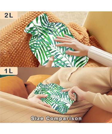 NAANLE Hot Water Bottle with Palm Leaf Cover | 2L Large Heat & Cold Therapy for Pain Relief & Menstrual Cramps - Buy Online on GoSupps.com