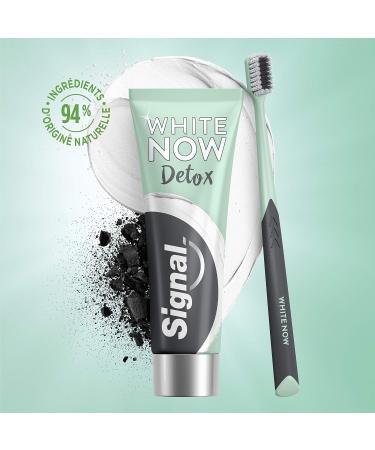 Signal White Now Toothpaste with Detox Clay & Activated Charcoal - 75ml | Whitening & Stain Removal - International Shipping Available - Buy Online on GoSupps.com
