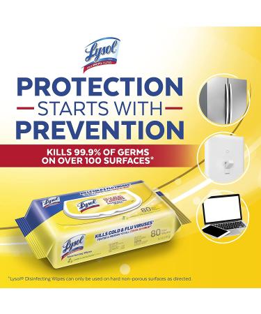 Lysol Disinfectant Handi-Pack Wipes  Multi-Surface Antibacterial Cleaning Wipes  for Disinfecting and Cleaning  Lemon and Lime Blossom  480 Count (Pack of 6) - Buy Online on GoSupps.com
