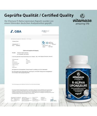 Alpha Lipoic Acid 200mg High Strength Vegan Capsules - 60 Capsules | Natural Antioxidant ALA Supplement for 2 Months Supply - Buy Online on GoSupps.com