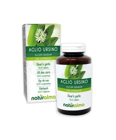Bear Garlic or Wild Garlic (Allium ursinum) leaves and bulbs Naturalma 150 g 300 Tablets Food Supplement Natural and Vegan