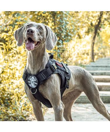 Oneigris Fire Watcher 2.0 Tactical Dog Harness | XL Black No-Pull Molle Metal Buckles Service Vest with 2 Handles - Premium 1000D Nylon - Buy Online on GoSupps.com