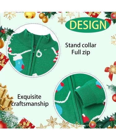 Xmas Reindeer Toddler Boys Christmas Jumper Cardigan | Green Knitted Sweater for Kids 18-24 Months - Buy Online on GoSupps.com