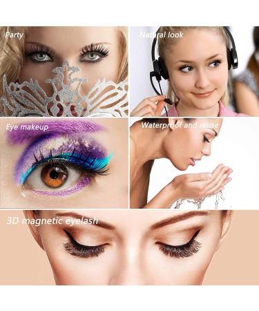10 Pairs Magnetic Eyelashes and Eyeliner Kit - Reusable 3D False Lashes with Tweezers, No Glue Needed - Buy Online on GoSupps.com
