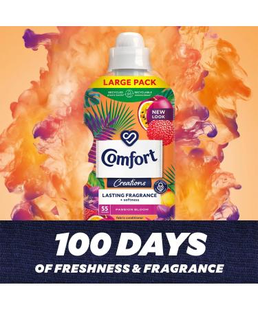 Comfort Creation Concentrated Fabric Conditioner with 100 Days of Long-Lasting Fragrance and Softness Intense Liquid Fabric Softener 55 Washes 1.65L (Passion Bloom Buy 4) - Buy Online on GoSupps.com