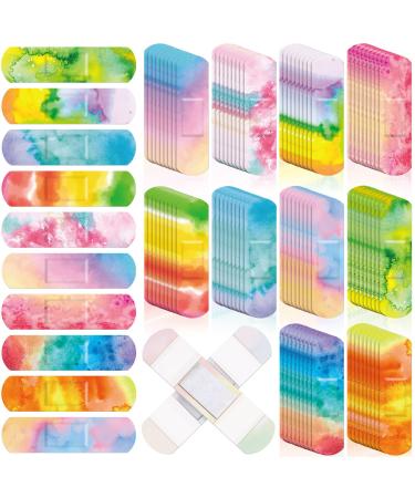 Kids Bandages Bulk Tie Dye Bandages for Kids Cute Waterproof Flexible Adhesive Bandages Breathable Care for Child Baby Toddlers Cuts Scrapes Wounds Burn  10 Styles (120 Pcs)