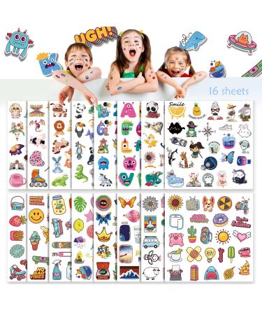 Aresvns Temporary Tattoo for Kids 400+ PCS,Kids Party Supplies Gifts for Children,Colorful cute fake tattoos for boys and girls, waterproof, last long,non-toxic and easy to remove.