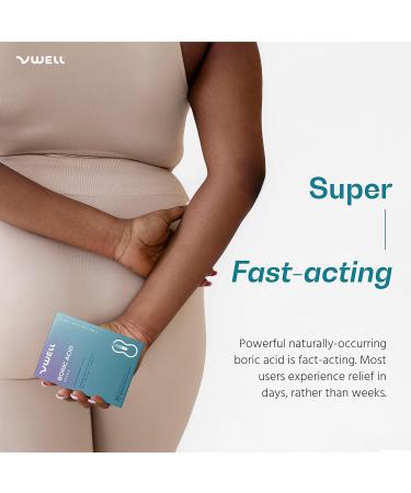 VWELL Boric Acid Vaginal Suppositories 30 Counts - Balance Vaginal pH Alleviate Odor & Irritation - Doctor Recommended for Women's Health  - Buy Online on GoSupps.com