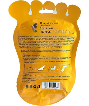 Elitzia Foot Mask - Moisturizing Repair for Dry Cracked Skin | 5pcs Honey Foot Treatment for Men & Women - Buy Online on GoSupps.com