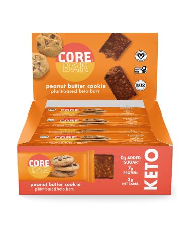CORE Plant-Based Protein Keto Bars – Low Carb, Low Sugar, High Fiber, Vegan Energy Bars – Gluten-Free, Low-Calorie Bar – Pack of 12, Peanut Butter Cookie Peanut Butter Cookie Bar 12 Count (Pack of 1)