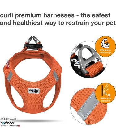 Vest Harness Air-Mesh Orange 3XS - Curli D-Ring Buckle for Small Pets | International Shipping - Buy Online on GoSupps.com