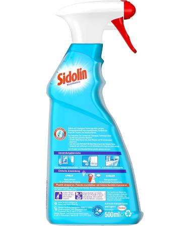 Sidolin Cristal Glass Cleaner 500ml - Perfect Shine & Anti-Micro Rises - Pack of 3 Spray Bottles - International Shipping Available - Buy Online on GoSupps.com